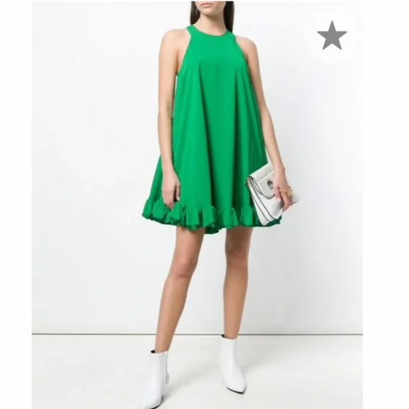 green emerald velvet dress Msgm main image 0